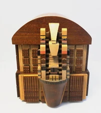 1998 Po Shun Leong Small Exotic Wood Art Box Sculpture ~ Free Shipping