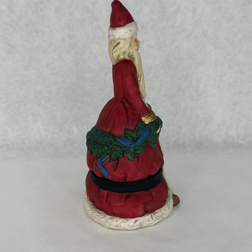 Santa Claus Christmas Bell Porcelain Ceramic 7" Tall Figurine Matte - Picture 4 of 10