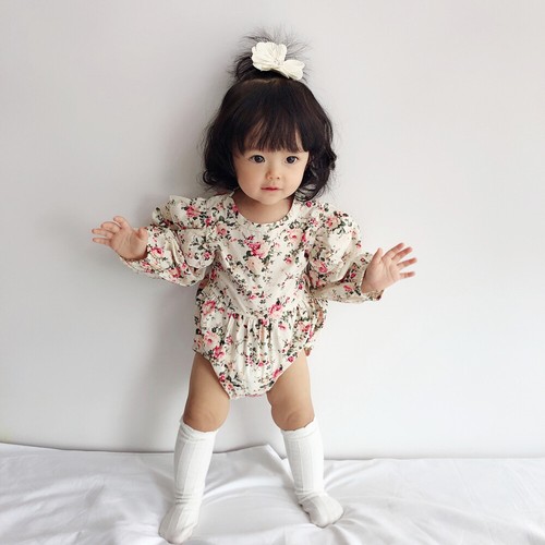 Newborn Baby Girl Outfits Long Sleeve Floral Romper Bodysuit Jumpsuit Clothes - Bild 6 von 10
