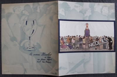 WINES LEAFLET INSERT ''C'EST L'AFFICHE NICOLAS'' Paul IRIBE 1931 imp. Draeger 