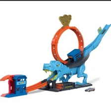 Hot Wheels T Rex Race Car Track Toys Boys Age 3+ Dinosaur Game