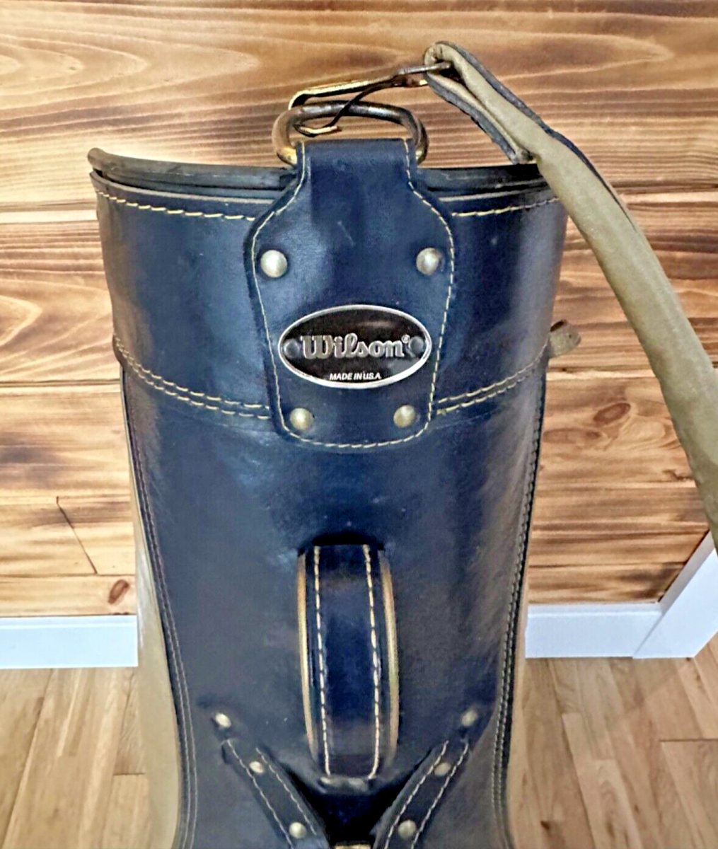 Vintage Wilson Faux Leather Pro Golf Bag - 2 tone - 15 way