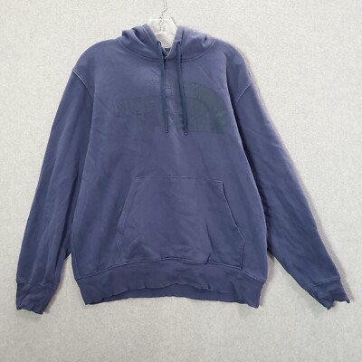 The North Face Men Sweatshirt Medium Blue Pullover Hoodie Graphic