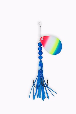 Salmon Spinner McOmie's #7 Colorado UV ''Blue Tip Rainbow'' w/Hoochie 