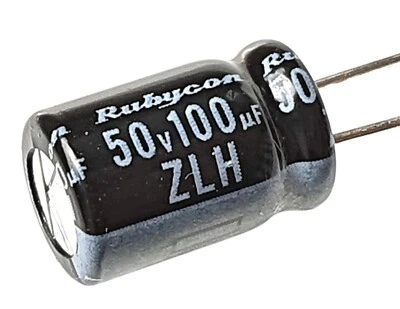 [5pcs] 100uF 50v, Rubycon (JAPAN) ZLH, 105°C Electrolytic Capacitor -ref:a668