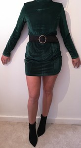 green suede dress