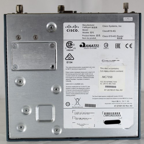 Cisco 819-4G Router C819G-4G-VZ-K9 800-45405-01 CMMSM00ARA (No AC Adapt/antenna - Picture 6 of 7