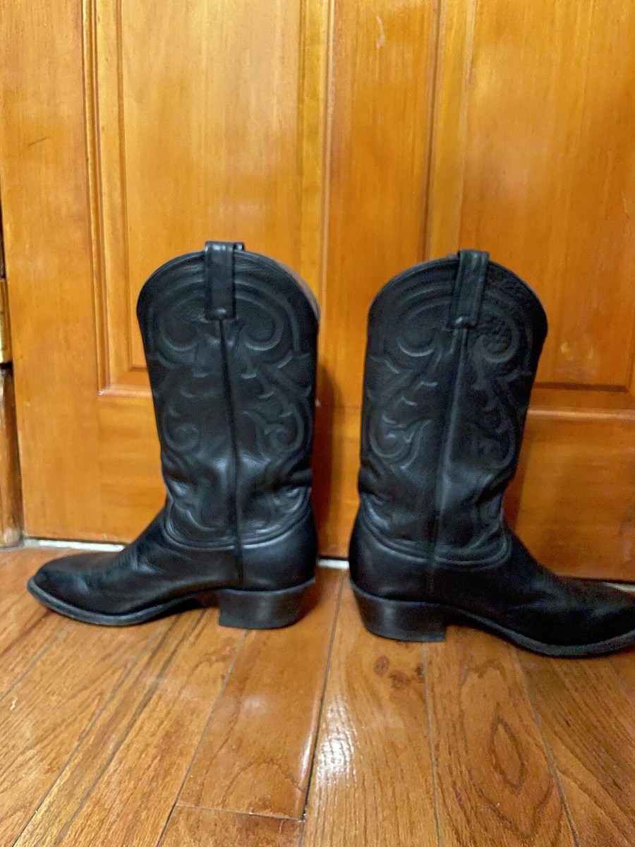 Tony Lama Mens CZ820  Buck Black Leather Pull On Cowboy Western Boots US 9.5 EE Tony Lama CZ820 Ol main image 4