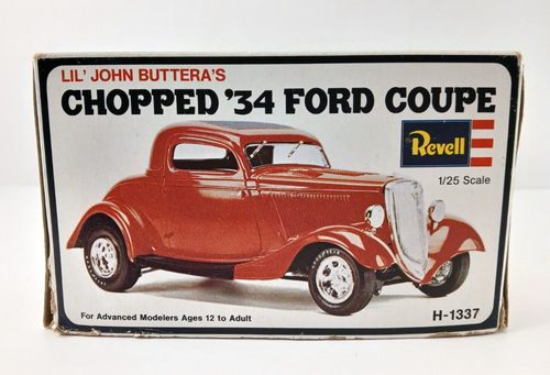 1976 Revell Lil John Buttera's CHOPPED '34 FORD COUPE Plastic Model Kit COMPLETE - Picture 14 of 16