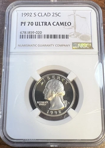 PF70 UCAM 1992-S CLAD Washington Quarter NGC