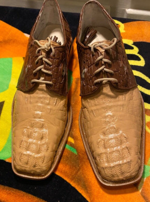Romano Hornback Crocodile with Eyes Men Exotic Dress Shoes 