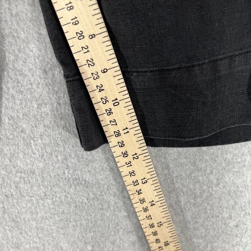 Eddie Bauer Mercer Fit Womens Petite 2 Black Shorts 100% Linen Lightweight Vtg - Picture 7 of 12