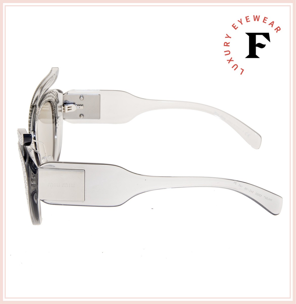 MIU MIU LA FOLIE Sunglasses MU04TS Transparent Crystal MIU MIU LA FOLIE Sunglasses MU04TS Transparent Crystal