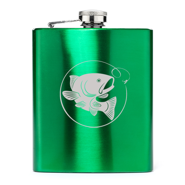 7oz Stainless Steel Liquor Hip Flask Fly Fishing