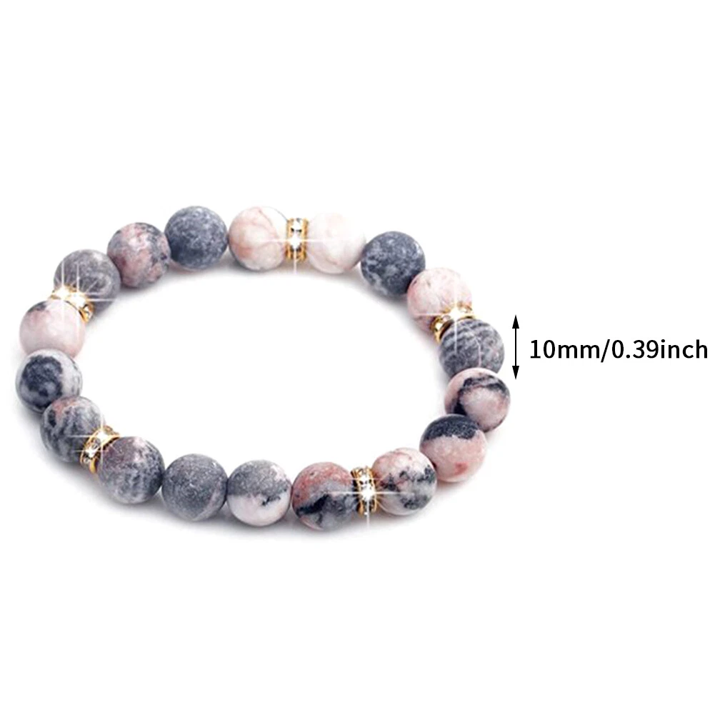 Women Healing Stone Bead Bracelet Elastic Calming Stress Gift