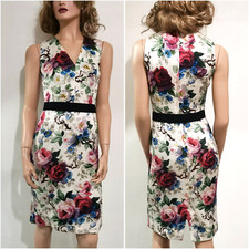 🆓US🛃  Dolce&Gabbana jacquard textured multicolor floral Printed dress IT 40