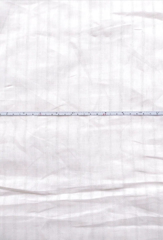 100% Linen Woven Fabric Off White Dobby Stripe - Image 3 of 3