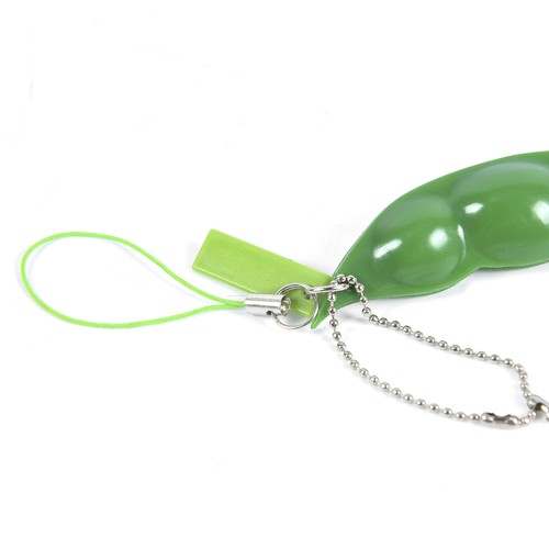 1X Creative Extrusion Pea Bean Soybean Edamame Stress Relieve Toy Keychain - Picture 5 of 16