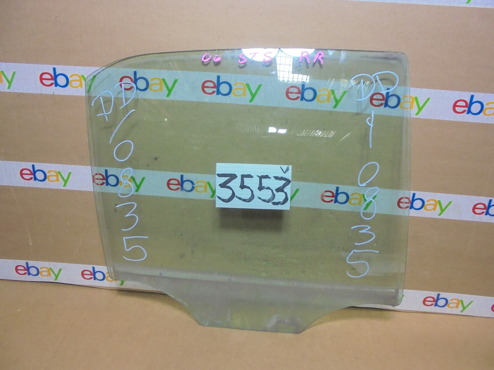 05 06 07 08 09 10 11 CADILLAC STS REAR PASSENGER Side Door Glass USED 3553-V