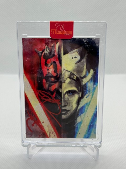 2024 John Rudolph & Ray Park Signed Art Card Darth Maul 19/25 PSA Cert Ins