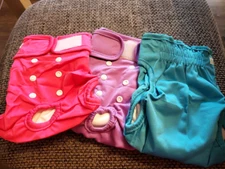 Wegreeco Size MEDIUM Washable Female Dog Diaper Pack Of 3- Pink Purple Blue