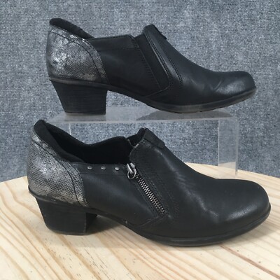 Spring Step Shoes Womens 39 Boltiarda Loafers Black Leather Casual Block Heels
