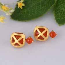 Carnelian Set Cross Turkish Style Silver Gold Earrings Jewelry For Women Gift