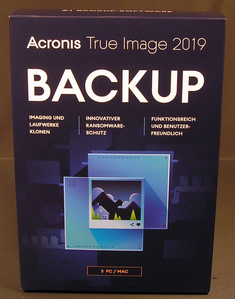 Acronis True Image 2019 Vollversion 5 PC/Mac + Universal Restore DE / EN NEU - Bild 2 von 2