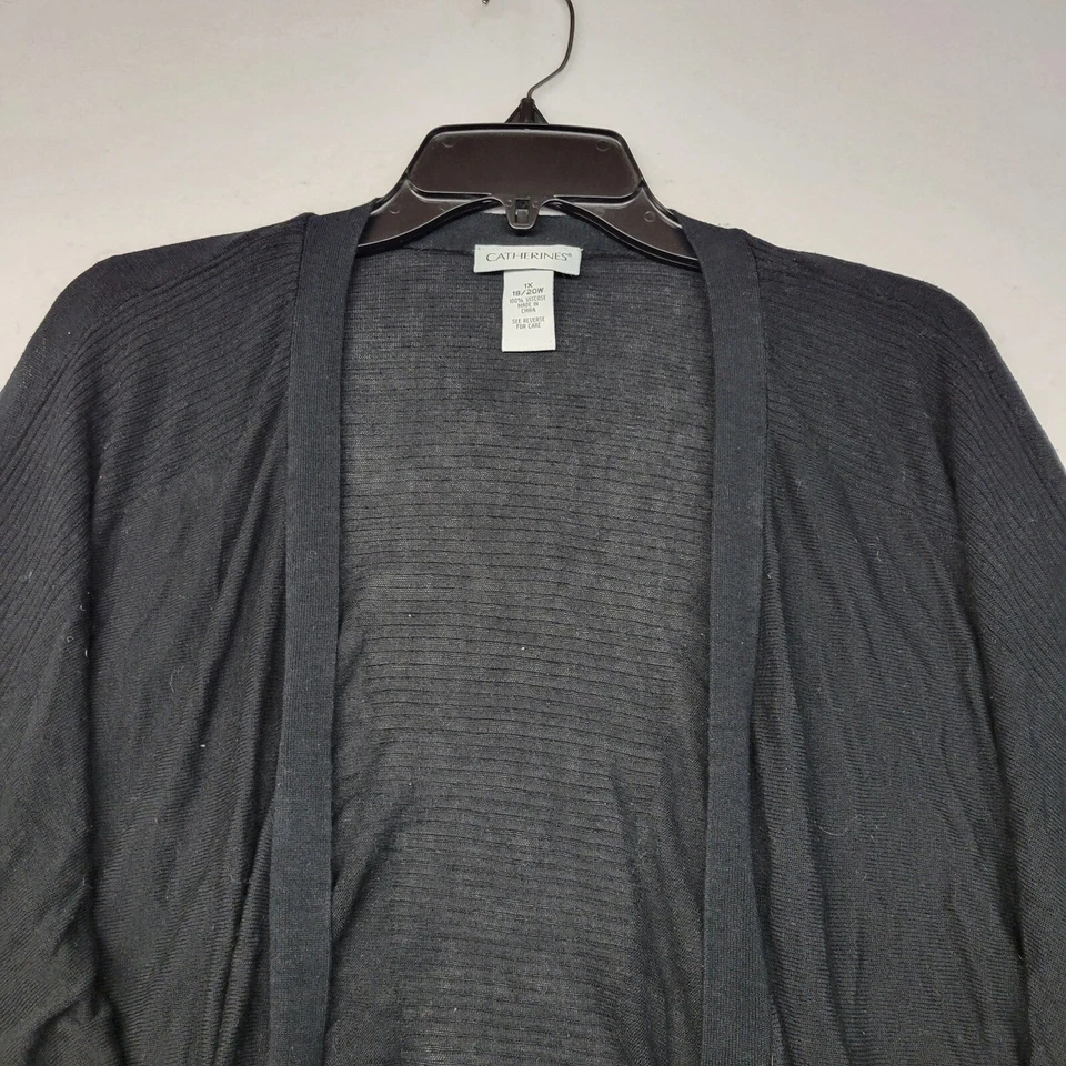 Suéter Catherines Mujer Plus 1X Cárdigan Negro Transparente Corto Frente Abierto Foto 3 de 4