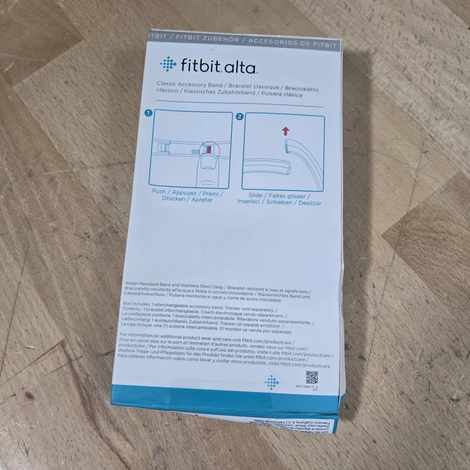 NEW Fitbit ALTA Classic Accessory Band Navy Blue Size Small FB158ABBUS box wear - Image 4 of 4