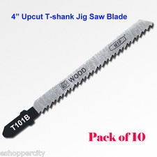 10x T101B 4" 100mm T-shank Upcut Jig Saw Blades fits Bosch HCS Wood Cutting