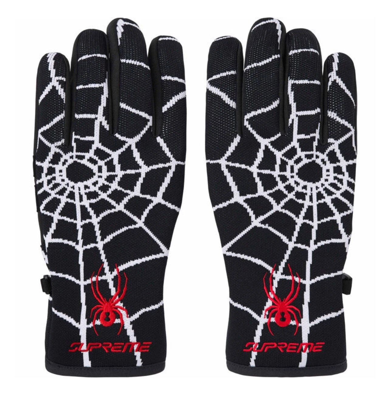 Gants Supreme Spyder noirs taille L FW24 toiles d'araignée NEUF