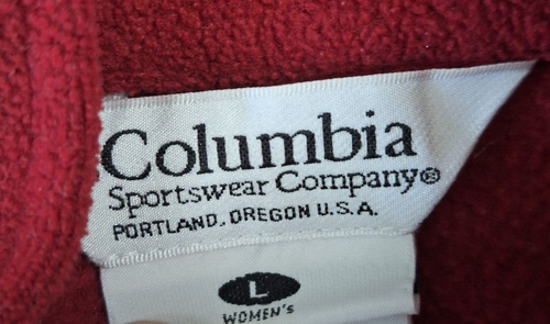 Columbia Sweater Adult Women's Large Red Fleece Full Zip Vest w Pockets - Picture 4 of 8