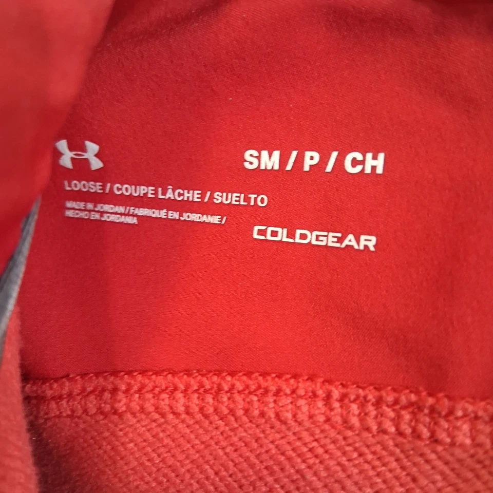 Suéter de fútbol para mujer Under Armour Cold Gear UMD Maryland 1/4 cremallera rojo pequeño Foto 3 de 4