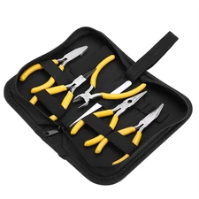 5pcs Professional Jewelry Pliers Tools Kit Round Bent Nose Beading Making DI Dso