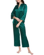 N Natori 2Pc Scroll Satin Jacquard Pajama Set Women's