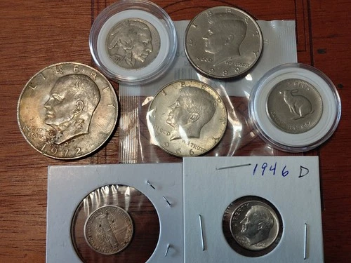 US Silver, Mercury And Roosevelt Dime.  40% JFK silver. Ike Dollar, Buffalo, JFK