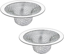 2PCS Tub Drain Hair Catcher - 2.75 inch Shower Drain Mesh Strainer, Stainless