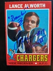 New ListingLance Alworth Autographed 1971 Topps Football Card #10 Chargers HOF Bambi