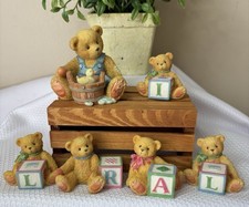 Cherished Teddies Lot Enesco Bears ABC Blocks Chair Priscilla Hillman