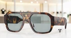 VERSACE VE4508U 553780 Havana Blue 56 mm Men's Sunglasses