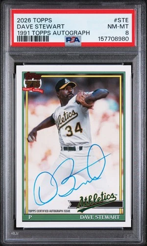2026 Topps Series 1 Dave Stewart 1991 Topps Baseball Autographs (RAW)