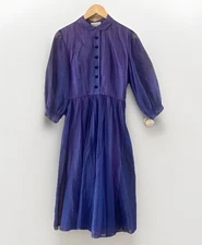 Genuine 1940’s /50’s Vintage Peggy Page Purple Dress. XS see measurements 