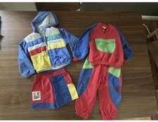 Vtg 80s 90s OshKosh B'Gosh Colorblock Sweatshirt Sweatpants Set Boy Size 3T 4T