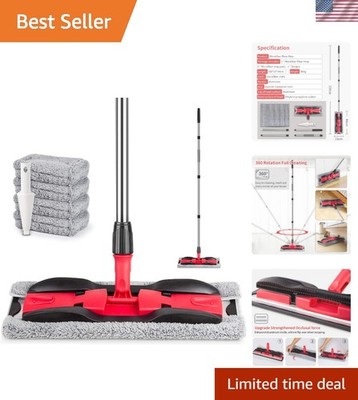 Microfiber Mops for Hardwood Floor Cleaning: Flat Floor Mop with 4 Washable P...
