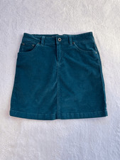 Gap Jeans Teal Blue Corduroy Denim Mini Skirt Size 4, Cotton Blend, Stretchy