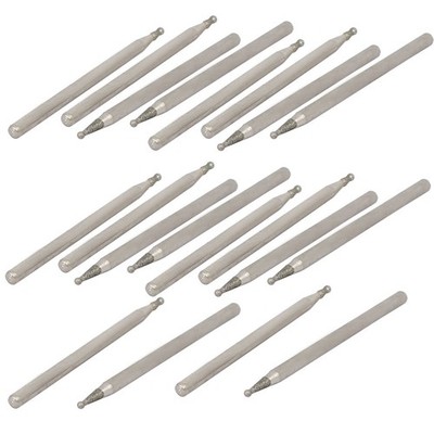 20 Stück 2.35mm Schaft 1,2 mm D. Diamant Kopf Kugel Schleifen montiert Punkt Bit