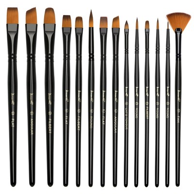 Brusarth Paint Brushes Set, 14 PCS Artist Brush for Acrylic Oil Watercolor Go...