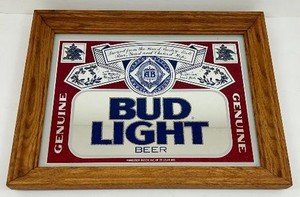 バドライト BudLight 鏡 ミラー ビンテージ 木製フレーム ビ I3B1 Bud Light Mirror | eBay