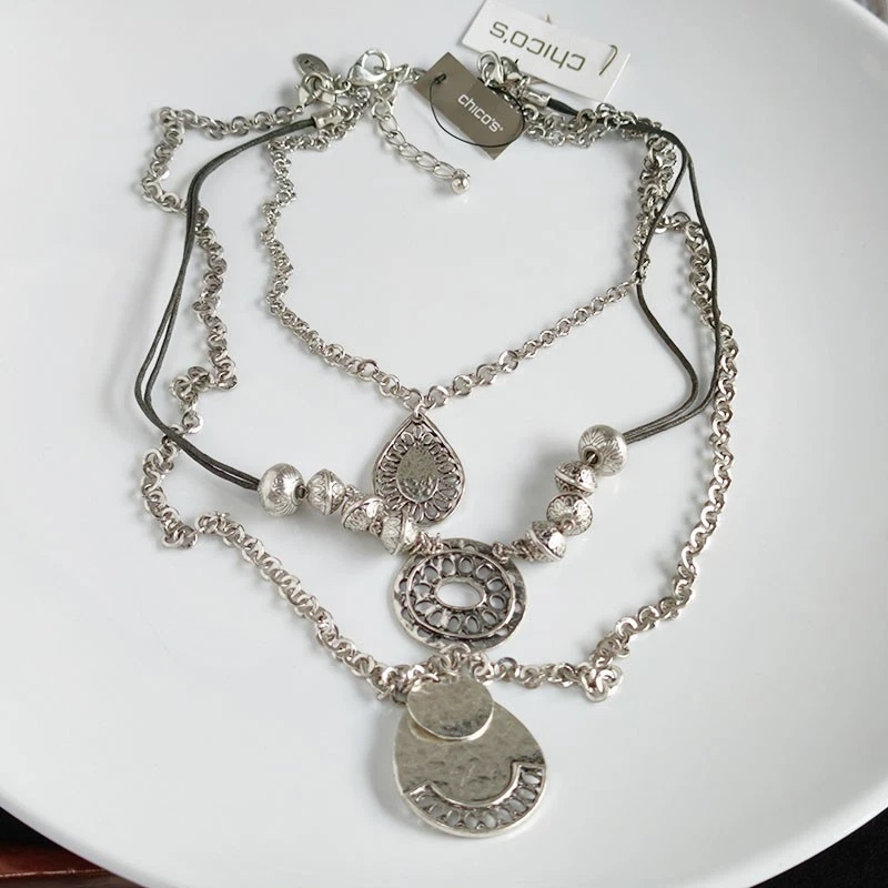 Collar Colgante Medallón Benbour – Plata Esterlina 925, Zirconias, Vintage – Hecho En USA